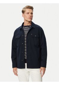 TOMMY HILFIGER - Tommy Hilfiger Kurtka przejściowa Blend MW0MW43471 Granatowy Regular Fit. Kolor: niebieski. Materiał: bawełna #1