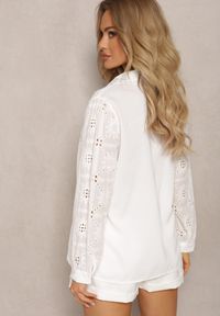 Renee - Biała Koszula w Stylu Boho z Ozdobnym Haftem Anvia. Kolor: biały. Wzór: haft. Styl: boho #3