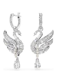 Swarovski Kolczyki Swan 5723388 Srebrny. Materiał: metalowe. Kolor: srebrny