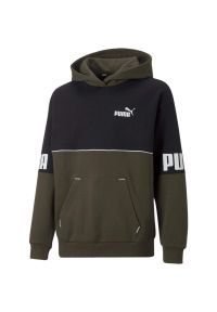 Bluza z kapturem dla dzieci Puma Power Colorblock Hoodie. Typ kołnierza: kaptur. Kolor: czarny. Materiał: materiał, syntetyk #1