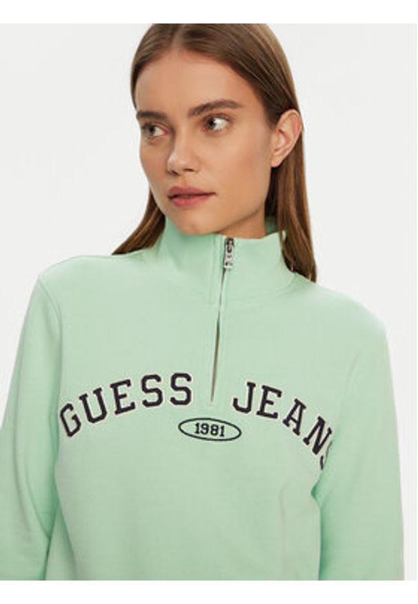 Guess Jeans Bluza W5RQ25 K68I4 Zielony Regular Fit. Kolor: zielony. Materiał: bawełna