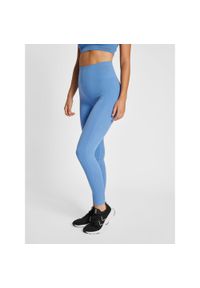 Legginsy damskie Hummel Tif. Stan: podwyższony. Kolor: niebieski. Materiał: poliamid. Sport: fitness #1