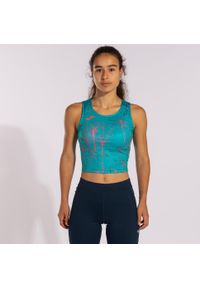 Tank top do biegania damski Joma Elite IX Crop top. Kolor: niebieski