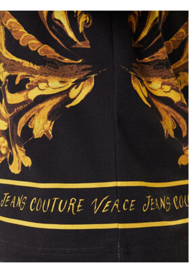 Versace Jeans Couture T-Shirt 79GAH6SB JS505 Czarny Regular Fit. Kolor: czarny. Materiał: bawełna