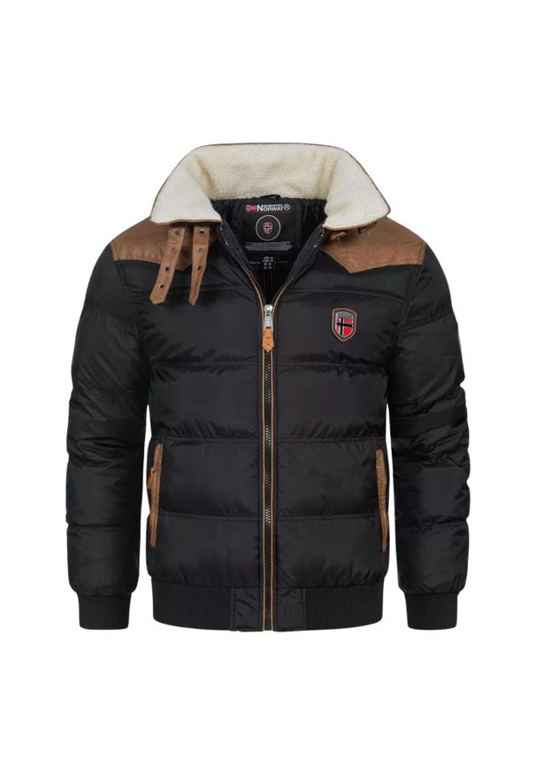 Kurtka turystyczna męska Geographical Norway Abramovitch. Kolor: czarny. Materiał: poliamid. Sport: turystyka piesza