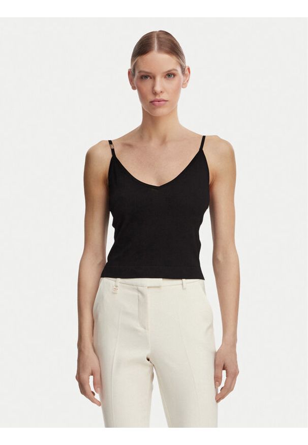 Guess Top O6GR01 Z5302 Czarny Regular Fit. Kolor: czarny. Materiał: wiskoza