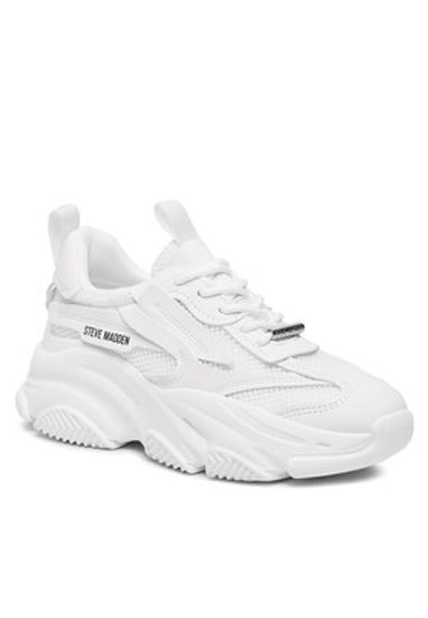 Steve Madden Sneakersy Possession-E Sneaker SM19000033 SM19000033-002 Biały. Kolor: biały. Materiał: skóra