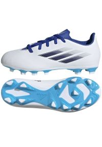 Adidas - Buty piłkarskie adidas X Speedflow.4 FxG Jr GW7519 wielokolorowe białe. Zapięcie: sznurówki. Kolor: wielokolorowy. Materiał: syntetyk, dzianina. Szerokość cholewki: normalna. Sport: piłka nożna