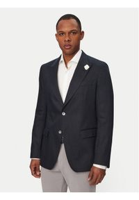 BOSS Marynarka Hutson Peak 262 50561857 Granatowy Slim Fit. Kolor: niebieski. Materiał: len #1