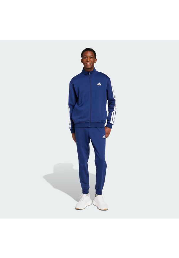 Adidas - Dres Sportswear Basic 3-Stripes Fleece. Kolor: niebieski. Materiał: dresówka. Sport: fitness
