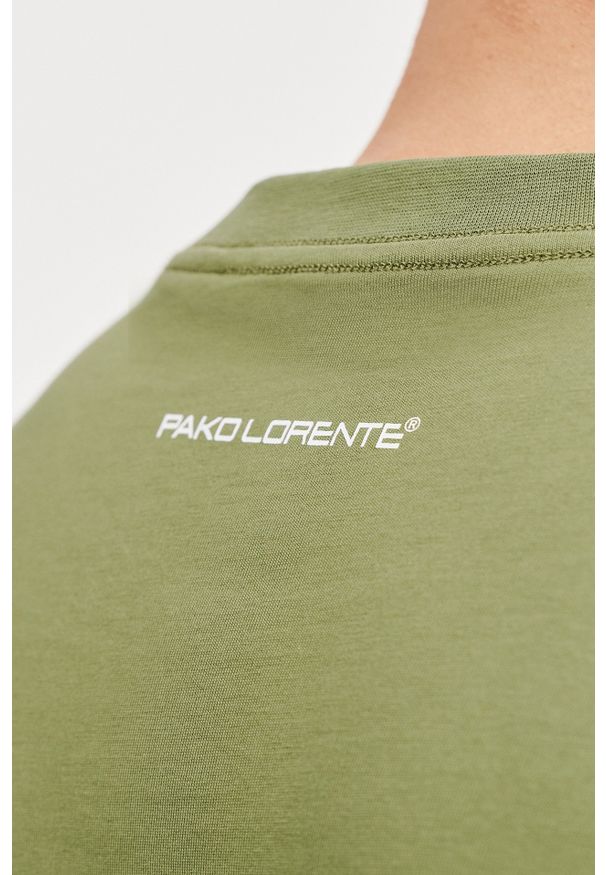 Pako Lorente - PAKO LORENTE – Zielony t-shirt oversize. Okazja: na co dzień. Kolor: zielony, oliwkowy. Materiał: bawełna. Styl: casual