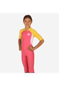 NABAIJI - Krótki kombinezon pływacki dla dzieci Nabaiji Shorty Swim. Kolor: różowy. Materiał: materiał, elastan, poliamid