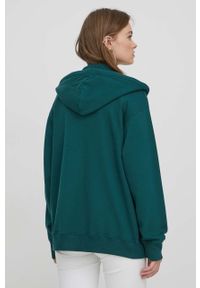 Hollister Co. bluza damska kolor zielony z kapturem gładka. Typ kołnierza: kaptur. Kolor: zielony. Wzór: gładki #5