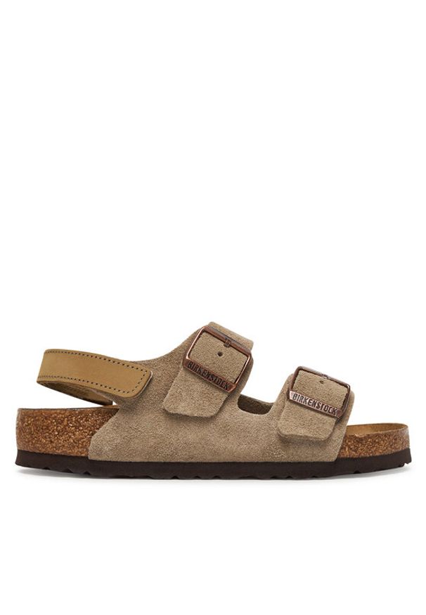 Birkenstock Sandały Milano As 1029465 D Beżowy. Kolor: beżowy. Materiał: skóra, zamsz
