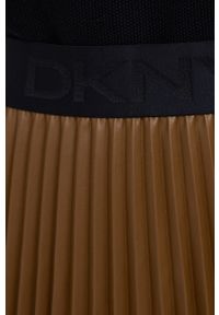 DKNY - Dkny - Spódnica. Kolor: brązowy. Materiał: skóra #2