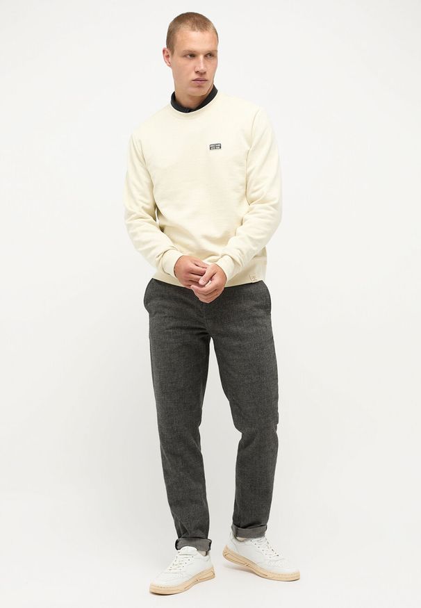 Mustang - MĘSKA BLUZA MUSTANG Ben Crewneck White Asparagus 1014511 3000