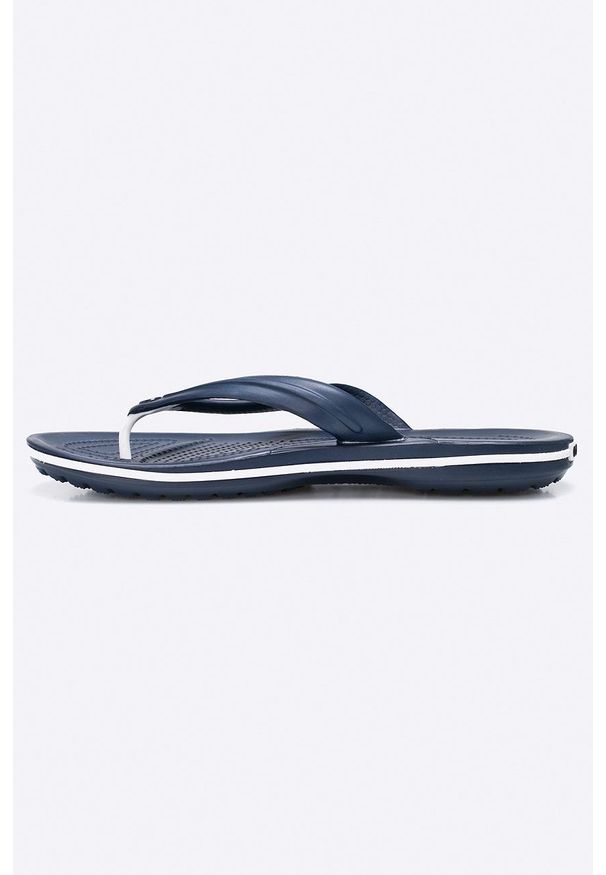 Crocs - Japonki Crocband. Kolor: niebieski. Materiał: materiał. Wzór: gładki. Obcas: na obcasie. Wysokość obcasa: niski
