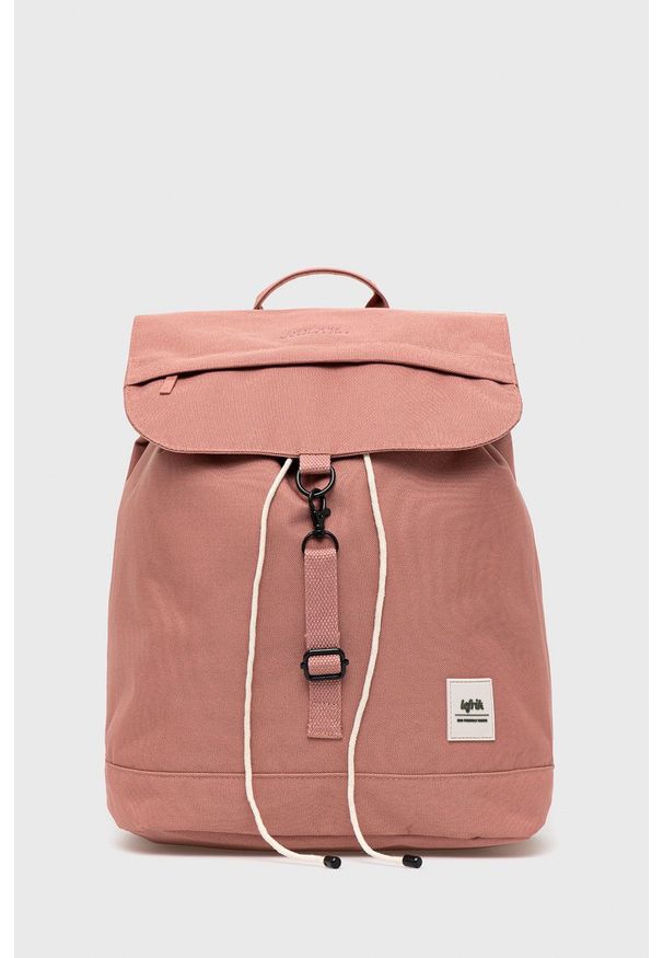 Lefrik plecak damski kolor różowy duży gładki. Kolor: różowy. Materiał: materiał. Wzór: gładki