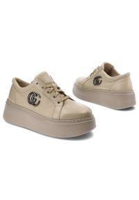Beżowe Sneakersy Armodo Damskie Stylowe Obuwie. Okazja: na imprezę. Kolor: beżowy. Materiał: materiał #8
