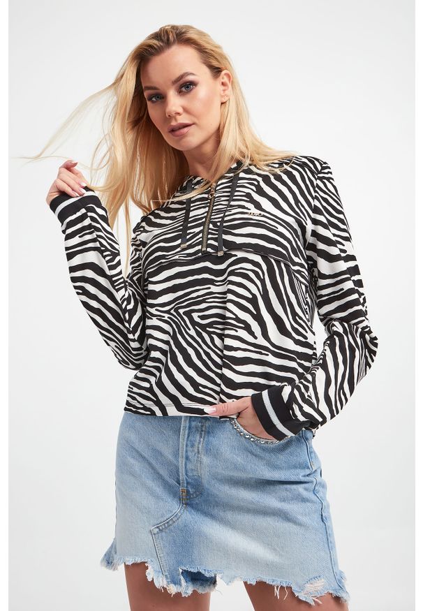 Liu Jo Sport - Bluza dresowa damska LIU JO SPORT. Typ kołnierza: kaptur. Materiał: dresówka. Wzór: motyw zwierzęcy. Styl: sportowy