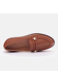 Marco Shoes Loafersy mokasyny skórzane brązowe. Kolor: brązowy. Materiał: skóra