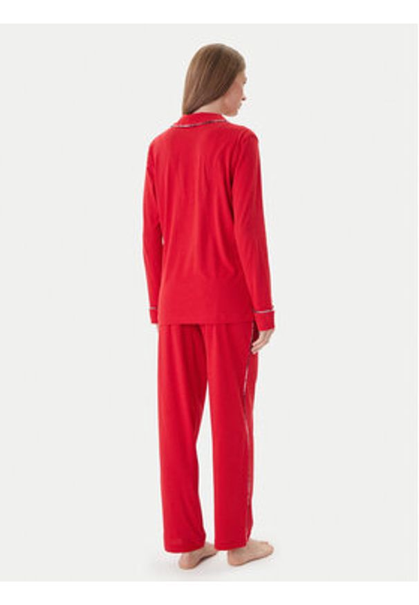 Lauren Ralph Lauren - LAUREN RALPH LAUREN Piżama ILN72467F Czerwony Regular Fit. Kolor: czerwony. Materiał: bawełna, wiskoza