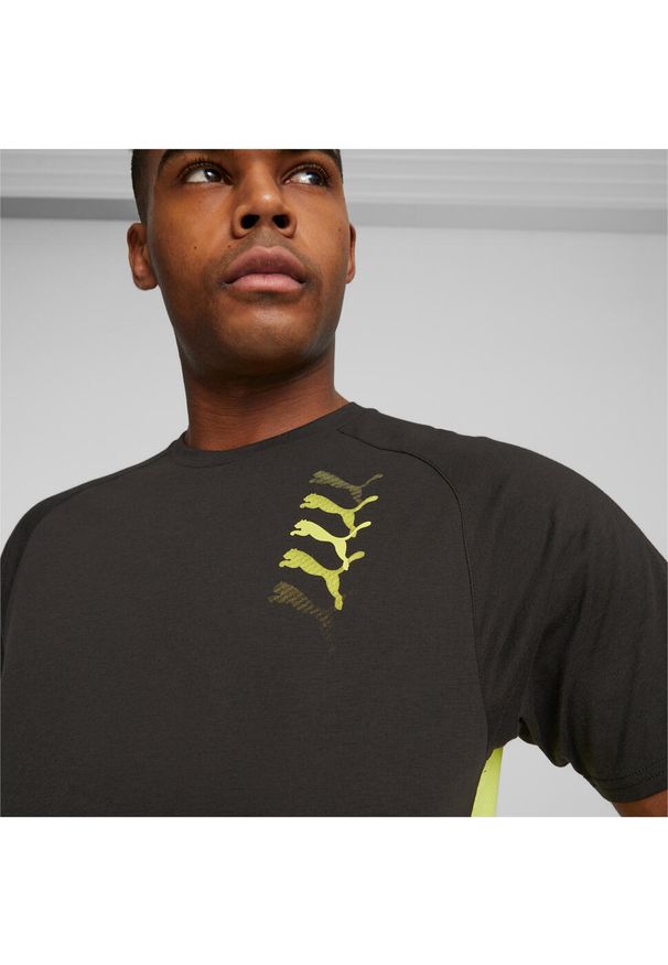 Puma - Koszulka fitness męska PUMA Fit Triblend Ultrabreathe. Kolor: wielokolorowy, żółty, czarny. Sport: fitness