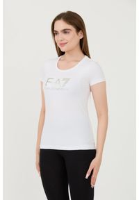 EA7 Emporio Armani - EA7 Biały damski t-shirt, Rozmiar M. Kolor: biały #3