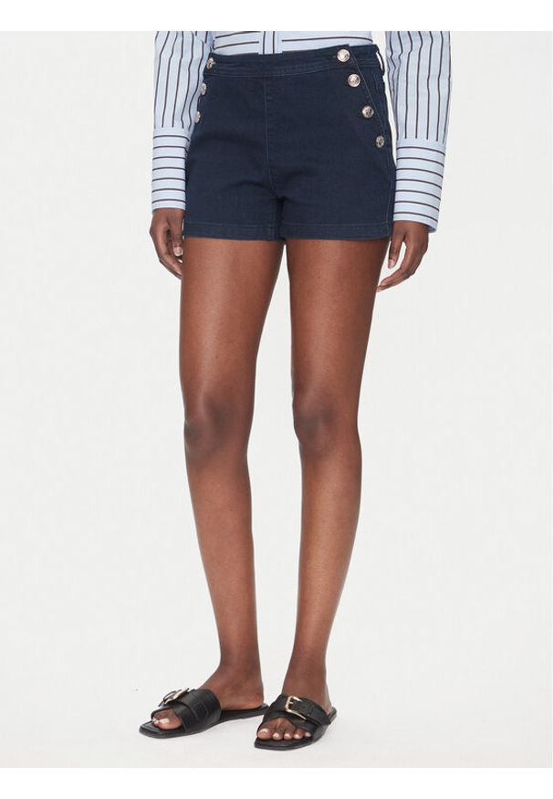 Morgan Szorty jeansowe 241-SHIVAL Granatowy Slim Fit. Kolor: niebieski. Materiał: bawełna