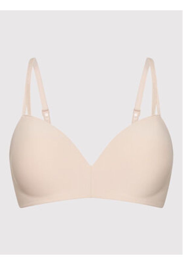 Calvin Klein Underwear Biustonosz bezfiszbinowy 000QF6017E Beżowy. Kolor: beżowy. Materiał: syntetyk