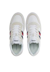 TOMMY HILFIGER - Tommy Hilfiger Sneakersy Light Cupsole Lth Mix Stripes FM0FM04889 Biały. Kolor: biały. Materiał: materiał #4