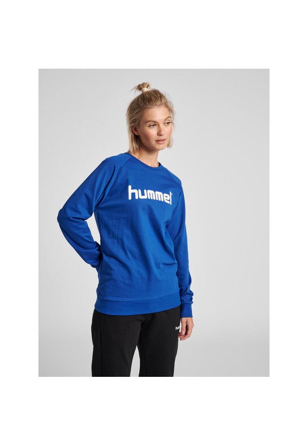 Bluza do piłki ręcznej damska Hummel Go Cotton Logo Sweatshirt Woman. Kolor: niebieski