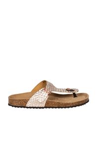 Geox Klapki "Brionia" | D15LSB00040 | Kobieta | Biały, Złoty. Nosek buta: okrągły. Kolor: złoty, wielokolorowy, biały. Materiał: skóra. Styl: klasyczny, elegancki #3