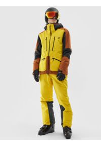 4f - Kurtka narciarska 4FPro membrana Dermizax 20000 męska - żółta. Kolor: żółty. Materiał: materiał, mesh, neopren, poliester. Sezon: zima