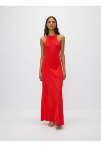 Reserved - Sukienka z wiskozy - czerwony. Kolor: czerwony. Materiał: wiskoza. Typ sukienki: dopasowane