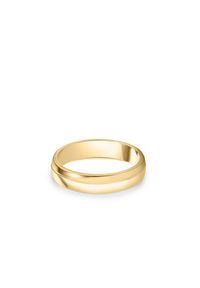 W.KRUK - Obrączka ślubna złota Donare męska. Materiał: złote. Kolor: złoty. Wzór: aplikacja, gładki