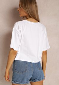 Renee - Biały T-shirt Phelista. Okazja: na co dzień. Kolor: biały. Materiał: jeans. Długość rękawa: krótki rękaw. Długość: krótkie. Styl: casual, klasyczny #4