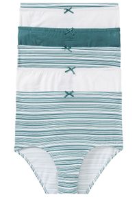 bonprix - Figi z wysoką talią (6 par). Kolor: niebieski. Wzór: gładki, paski #1