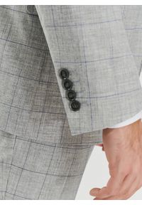 Pako Lorente - PAKO LORENTE – Szara marynarka w niebieską kratę. Kolor: niebieski, szary, wielokolorowy. Materiał: elastan, wiskoza, poliester. Wzór: kratka. Styl: klasyczny #8