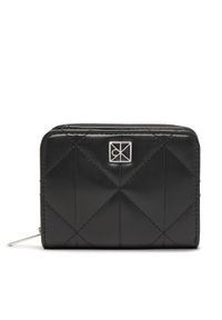 Calvin Klein Portfel Quilted Flap Zip Around LV04F1124G Czarny. Kolor: czarny. Materiał: skóra #1