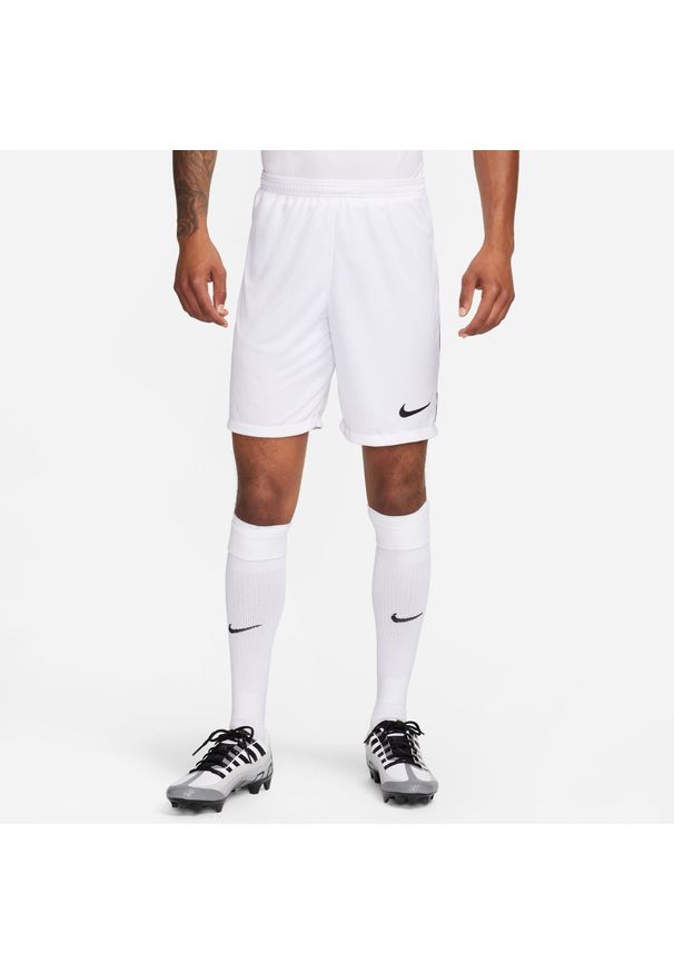 Krótki Mężczyzna Nike League Knit III biały. Kolor: czarny, wielokolorowy, biały. Długość: krótkie. Sport: fitness, piłka nożna