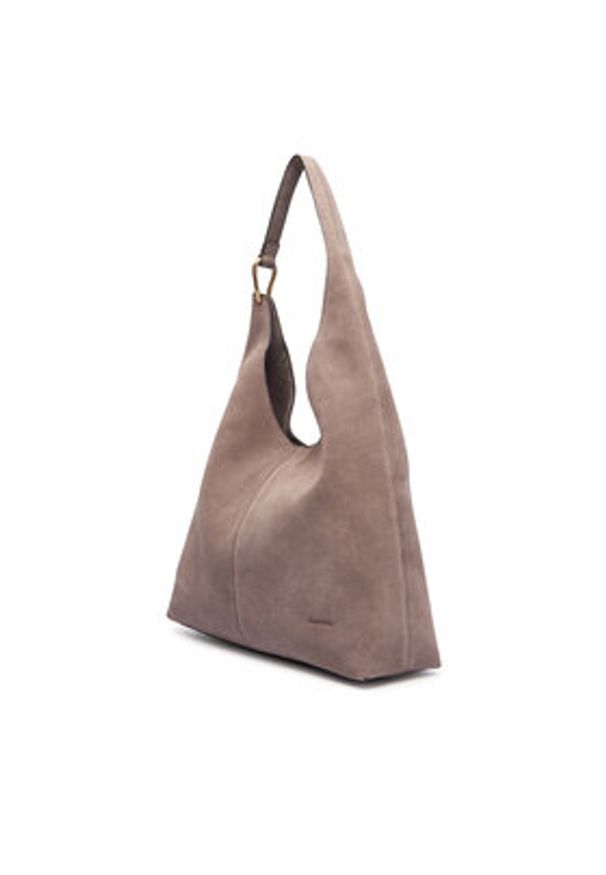 Calvin Klein Torebka Slouchy Suedelarge Shoulder Bag LV04F3690G Brązowy. Kolor: brązowy. Materiał: skórzane, zamszowe