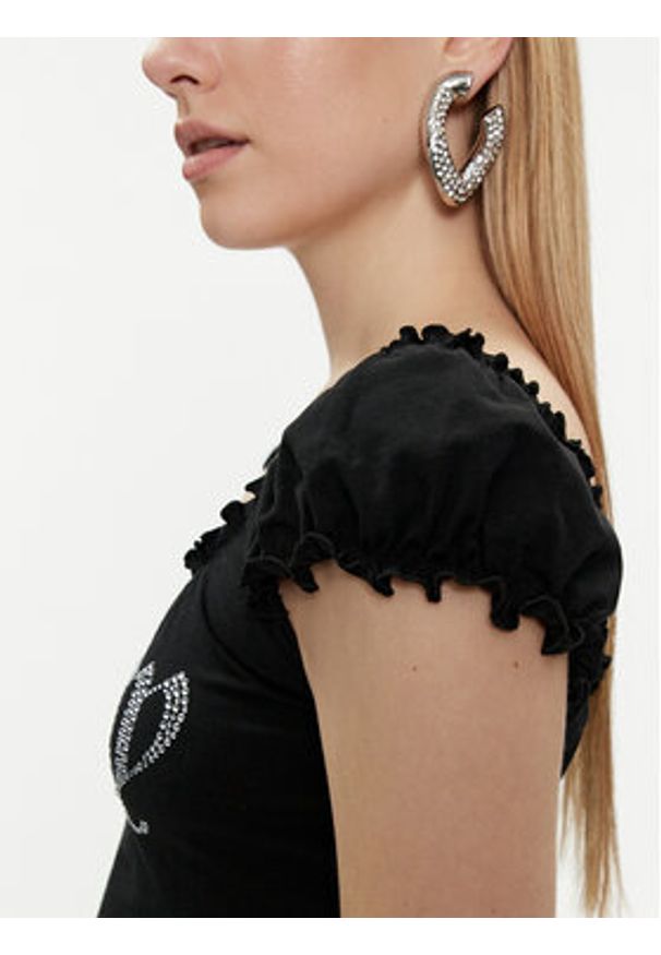 Juicy Couture Bluzka Brodie JCWCT23309 Czarny Regular Fit. Kolor: czarny. Materiał: bawełna