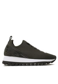 DKNY Sneakersy Abbi K3299730 Khaki. Kolor: brązowy. Materiał: materiał