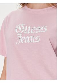 Guess T-Shirt Gothic W4RI49 K6XN4 Fioletowy Regular Fit. Kolor: fioletowy. Materiał: bawełna #4