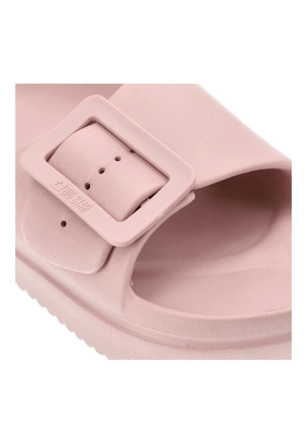 Big-Star - Różowe Klapki Big Star Wodoodporne Obuwie Damskie. Okazja: na spacer, na co dzień, na plażę. Kolor: różowy. Materiał: materiał, tworzywo sztuczne. Sezon: lato. Styl: casual
