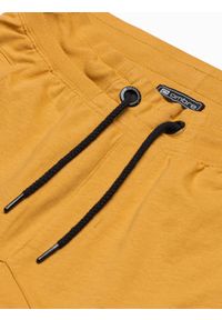 Ombre Clothing - Spodnie męskie dresowe joggery P952 - musztardowe - XXL. Kolor: żółty. Materiał: dresówka #4