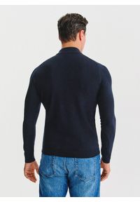 Pako Lorente - PAKO LORENTE – Granatowy półgolf męski. Kolor: niebieski. Materiał: poliamid, wiskoza. Wzór: gładki, ze splotem #9