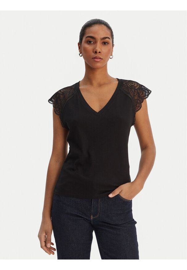 Morgan Bluzka 251-DMEG Czarny Regular Fit. Kolor: czarny. Materiał: wiskoza