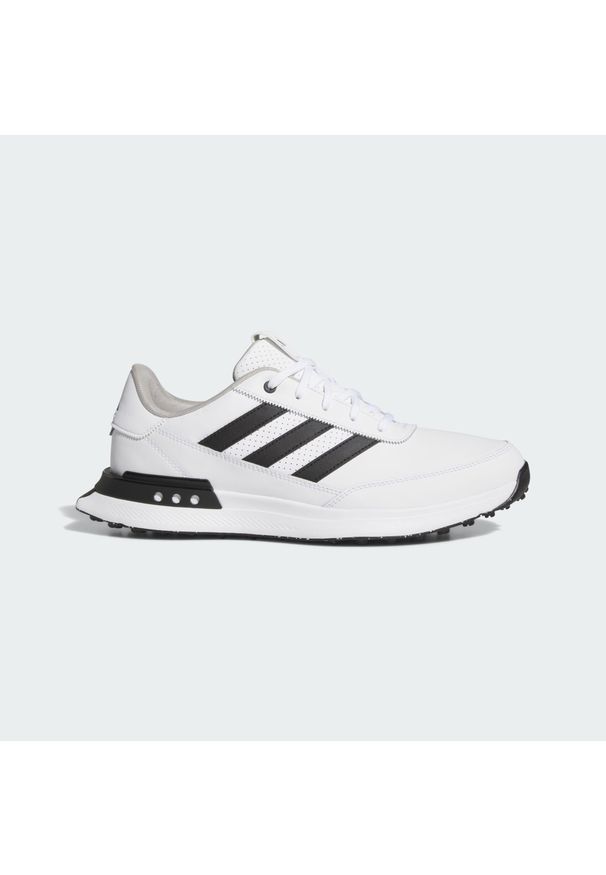 Adidas - Buty S2G Spikeless Leather 24 Golf. Kolor: czarny, szary, biały, wielokolorowy. Materiał: skóra. Szerokość cholewki: normalna. Sport: golf
